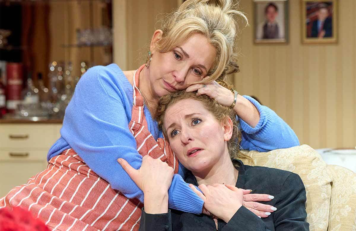 Tracy-Ann Oberman and Dorothea Myer-Bennett in The Holy Rosenbergs at the Menier Chocolate Factory, London. Photo: Manuel Harlan