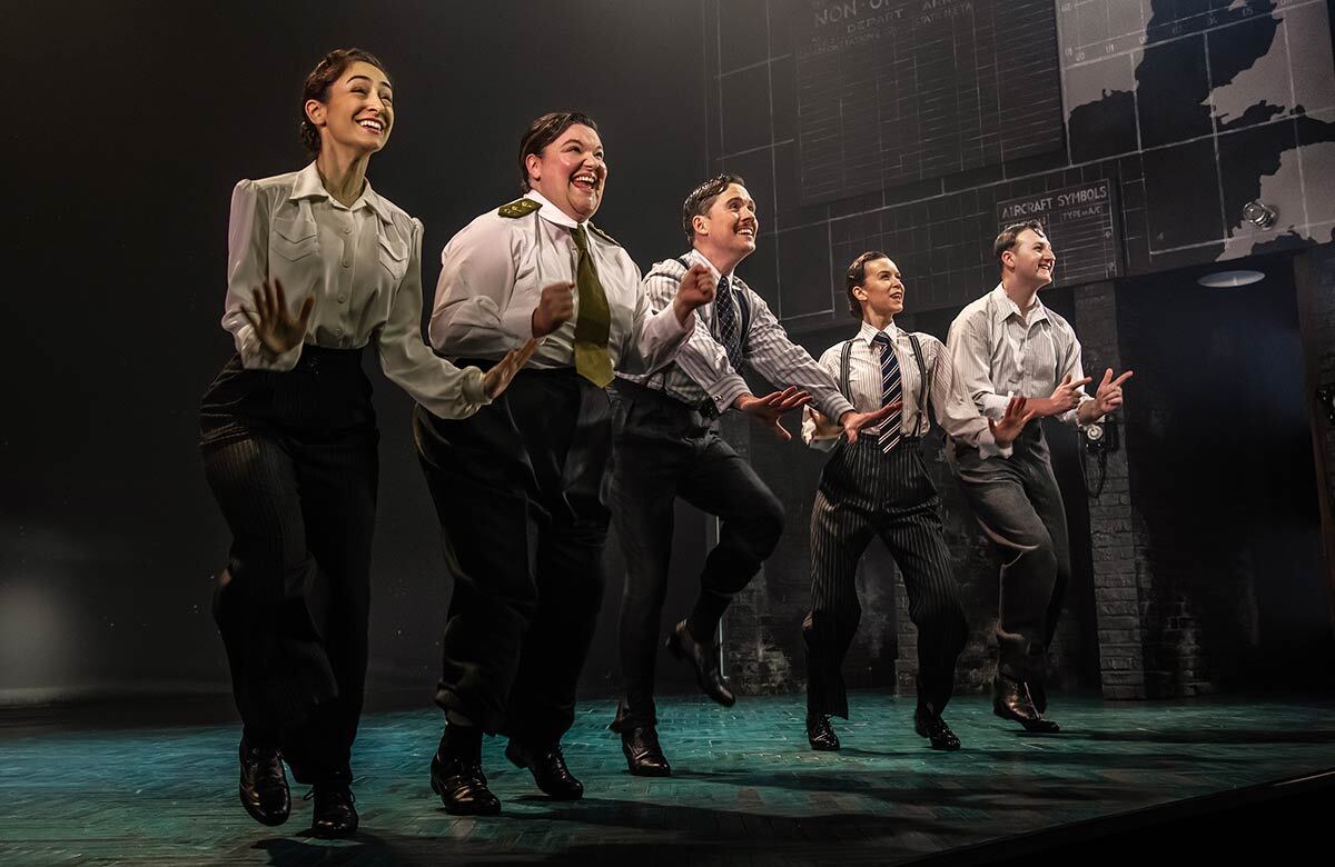 Charlotte Hanna-Williams, Jamie-Rose Monk, Se&aacute;n Carey, Holly Sumpton and Christian Andrews in Operation Mincemeat at the Lowry, Salford. Photo: Matt Crockett