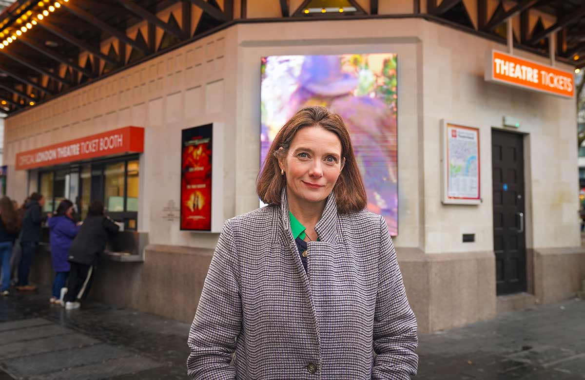 Emma D'Souza at the Official London Theatre Ticket Booth. Photo: SOLT