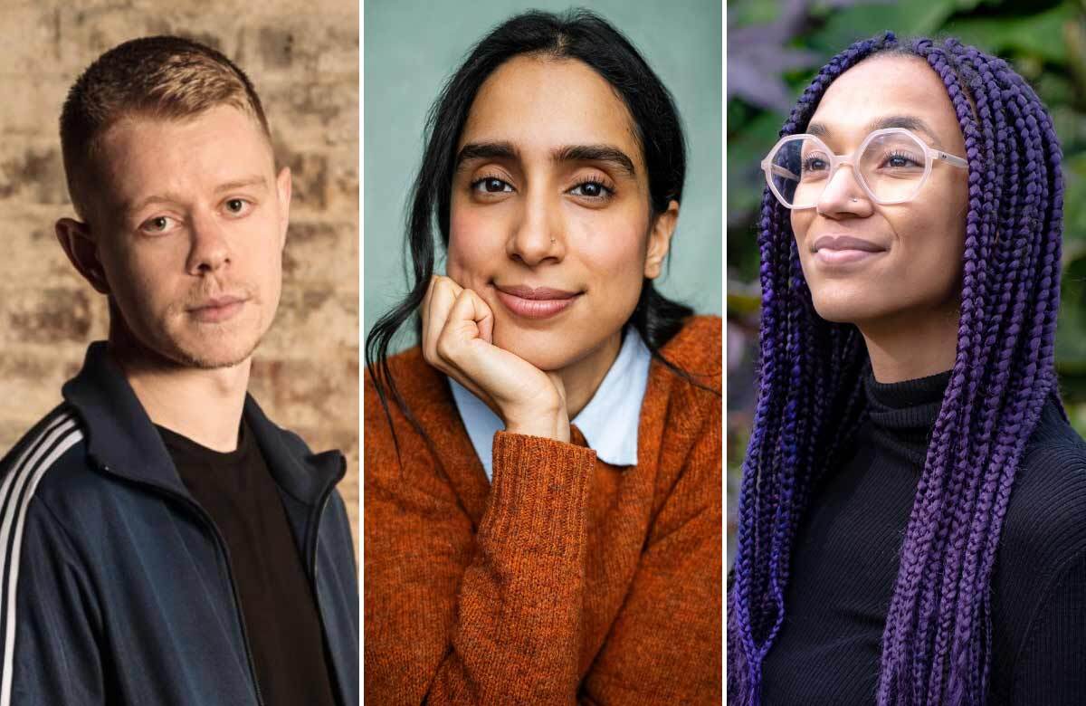 Samuel Bailey, Shaan Sahota and Rhianna Ilube, recipients of the NHB New Play Commissions