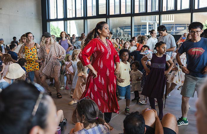 Showmi Das participating in a session at Sadler&rsquo;s Wells East&rsquo;s the Dance Floor. Photo: Sylvie Belbouab