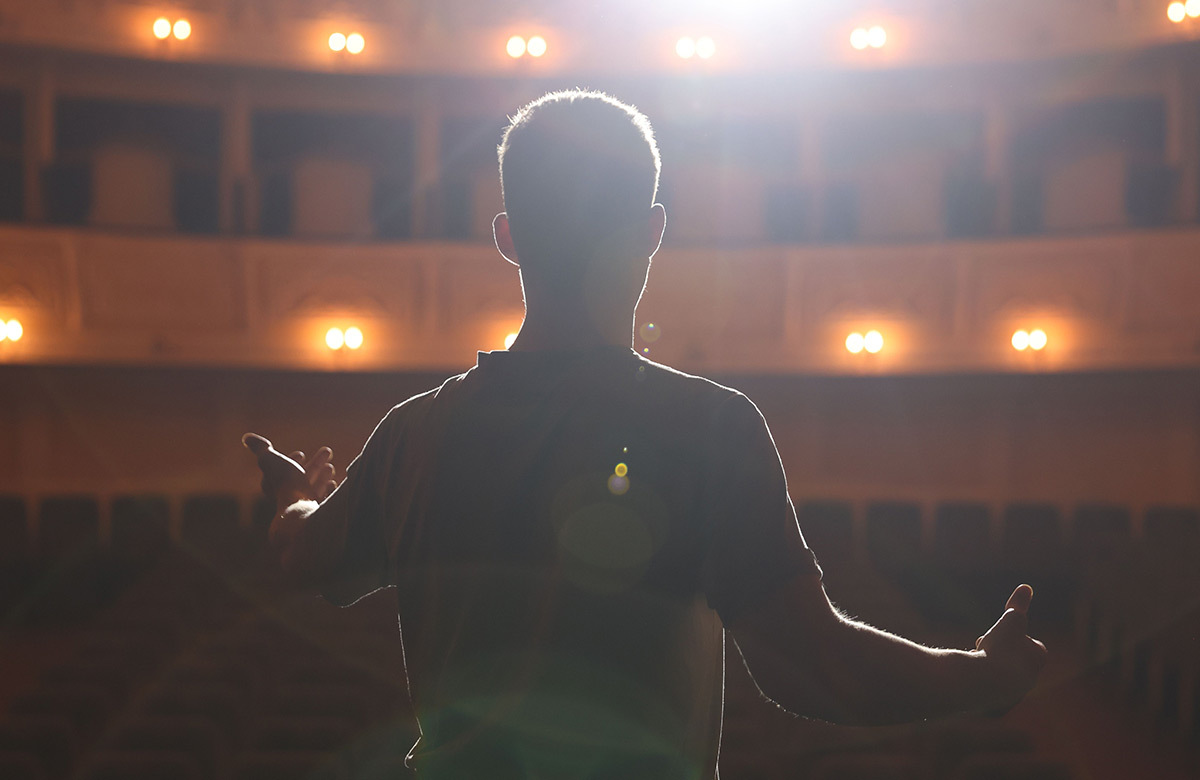 An actor rehearsing. Photo: Shutterstock