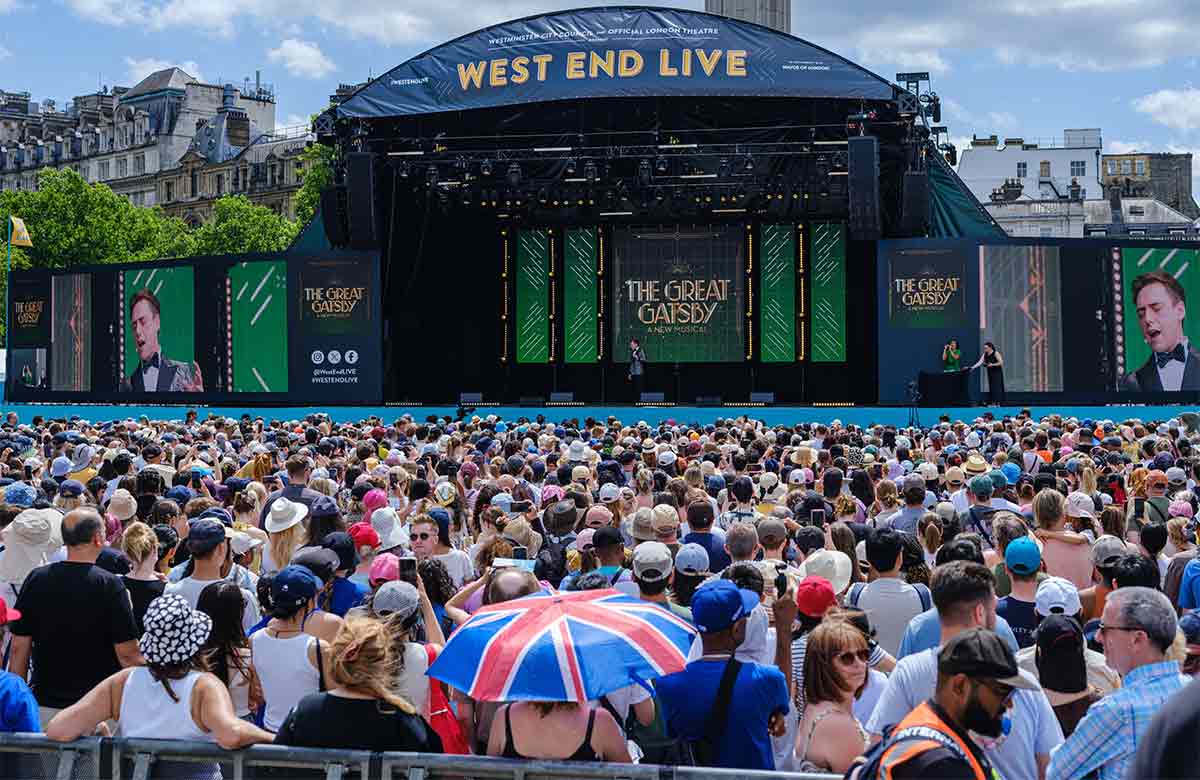 Crowds in Trafalgar Square at West End Live 2025. Photo: Shutterstock Crowds in Trafalgar Square at West End Live 2025. Photo: Shutterstock