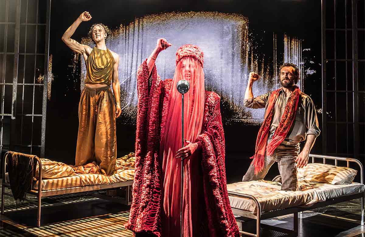 Fabian Soto Pacheco, Anna-Jane Casey and George Blagden in Kiss of the Spider Woman at Curve, Leicester. Photo: Marc Brenner