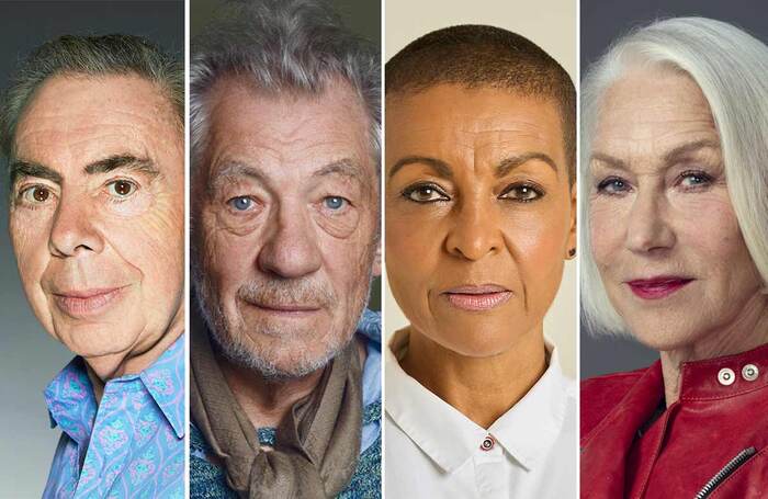 Andrew Lloyd Webber, Ian McKellen, Adjoa Andoh and Helen Mirren. Photos: Frederic Aranda/Giles Keyte Andrew Lloyd Webber, Ian McKellen, Adjoa Andoh and Helen Mirren. Photos: Frederic Aranda/Giles Keyte