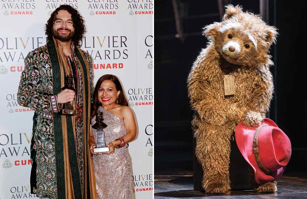 James Hameed and Arti Shah, who won best actor in a musical for Paddington at the Olivier Awards. Photo: Kashfi Khan/Johan Persson/