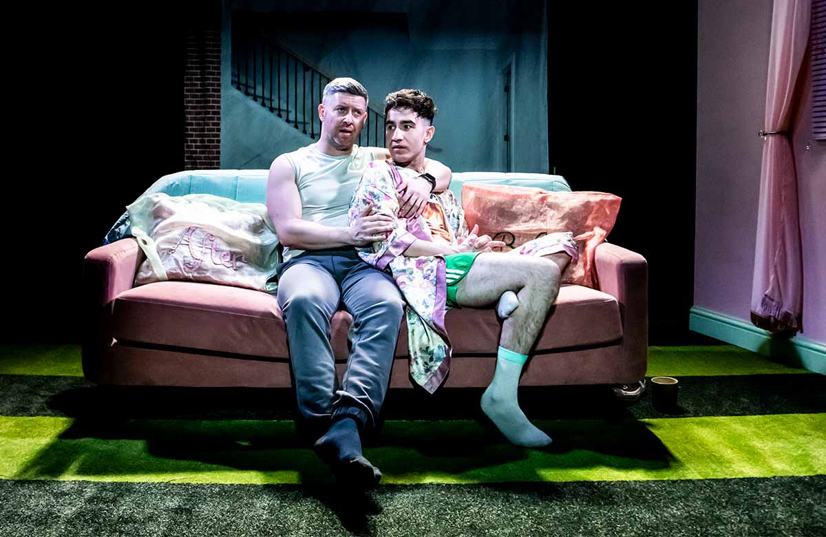 Geraint Rhys Edwards and Reece Connolly in Nice Things: A Queer Love Story at Porter&rsquo;s Theatre, Cardiff