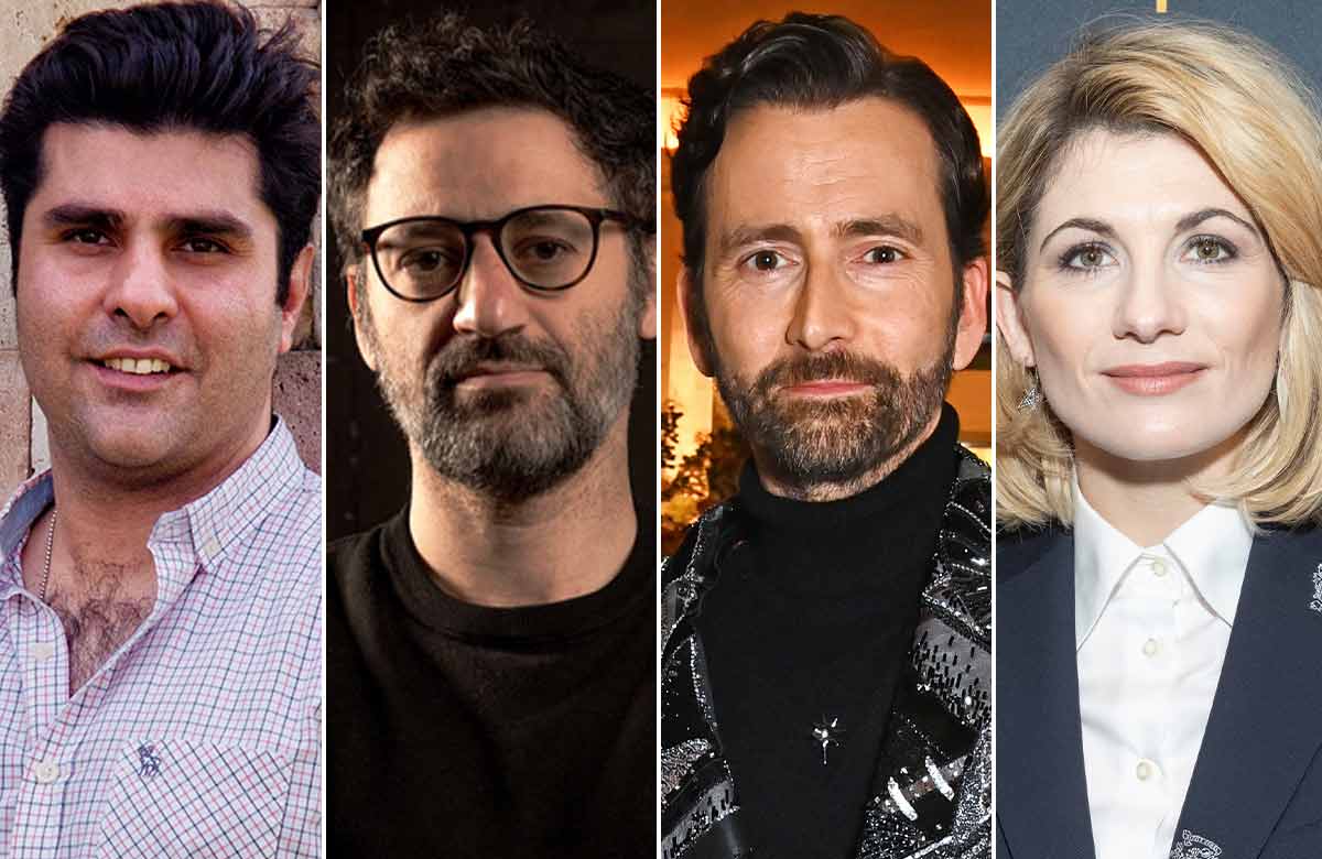 Nassim Soleimanpour, Omar Elerian, David Tennant and Jodie Whittaker. Photo: Nima Soleimanpour/Alaa Altras/Dave Benett/Shutterstock