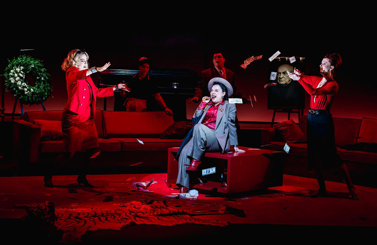 Cast of Four Sisters, part of the Tales of Love and Loss triple bill at the Linbury Theatre, London. Photo: Mark Senior