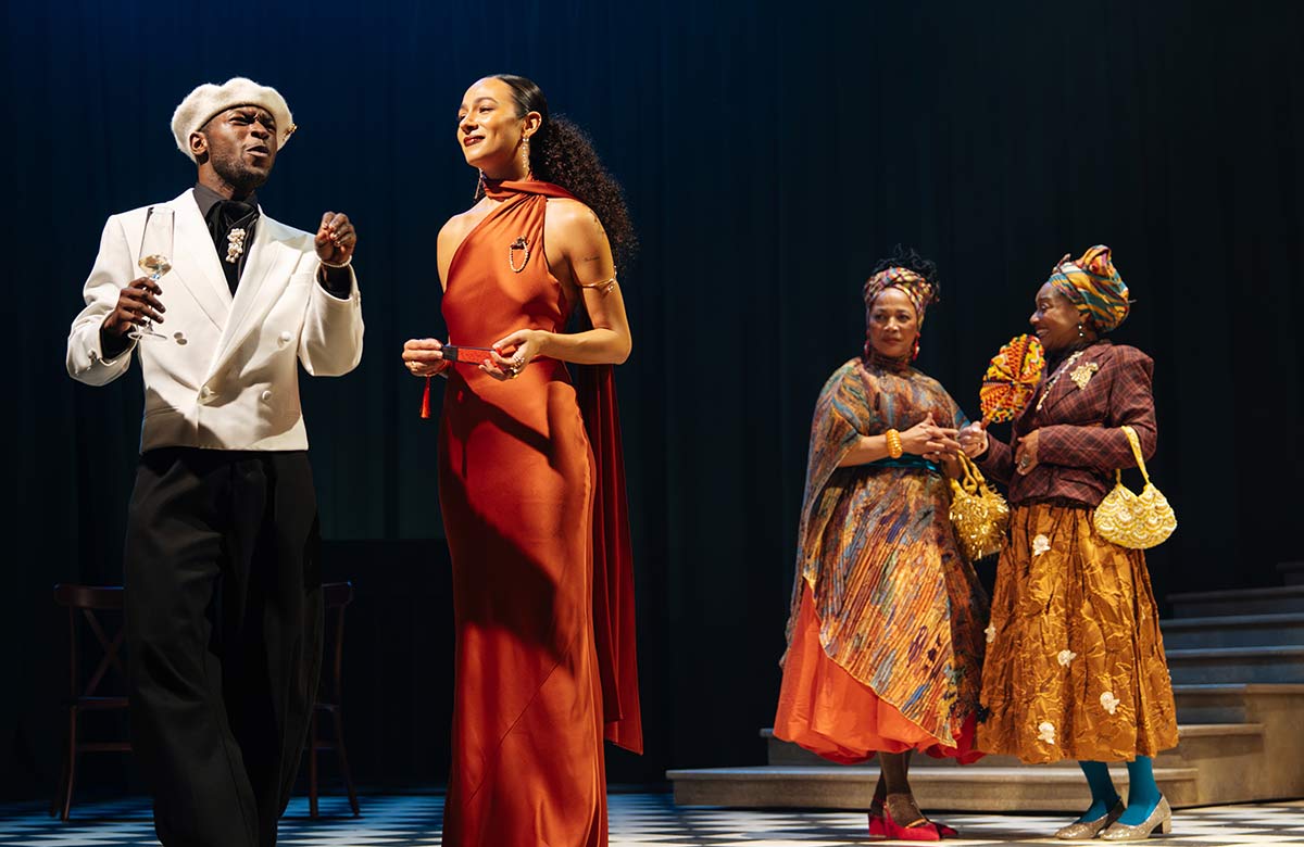 Sule Thelwell, Aurora Perrineau, Nimmy March and Suzette Llewellyn in An Ideal Husband at the Lyric Hammersmith, London. Photo: Helen Murray