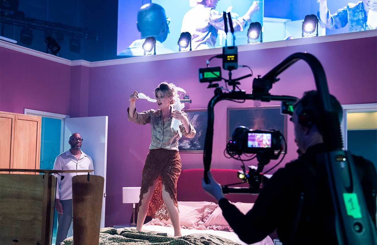 Rodney Earl Clarke and Allison Cook in Angel’s Bone at Aviva Studios, Manchester. Photo: Tristram Kenton Rodney Earl Clarke and Allison Cook in Angel’s Bone at Aviva Studios, Manchester. Photo: Tristram Kenton