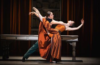 Gemma Coutts and Saeka Shirai in Northern Ballet: Gentleman Jack at Sadler&rsquo;s Wells, London. Photo: Emily Nuttall