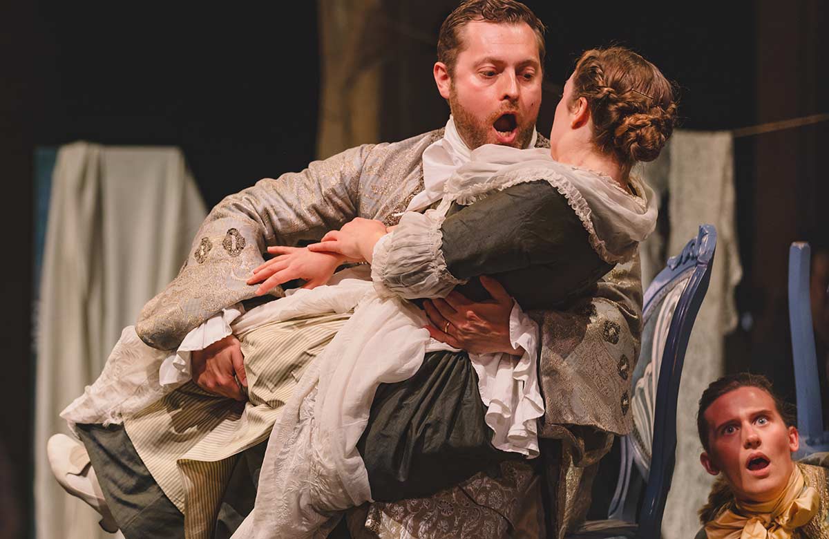 A scene from The Marriage of Figaro at Layer Marney Tower, Essex. Photo: Lucy J Toms 