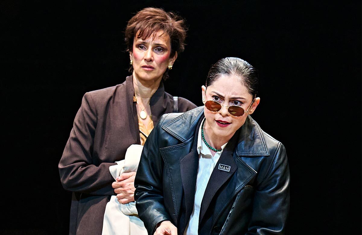 Indira Varma and Rosa Salazar in Glengarry Glen Ross at the Old Vic. London. Photo: Manuel Harlan