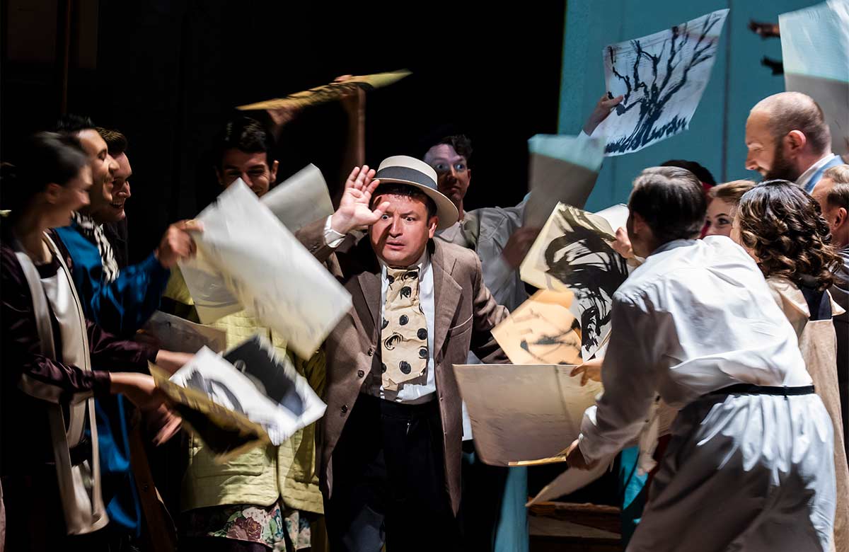 Krystian Adam and the company in L’Orfeo at Glyndebourne, Lewes. Photo: Tristram Kenton Krystian Adam and the company in L’Orfeo at Glyndebourne, Lewes. Photo: Tristram Kenton
