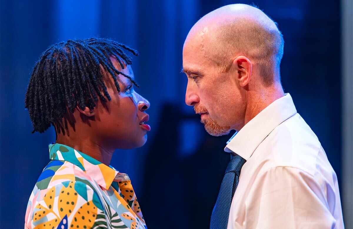 Adura Onashile and Sandy Grierson in Inexperience at Pitlochry Festival Theatre. Photo: Tommy Ga Ken Wan