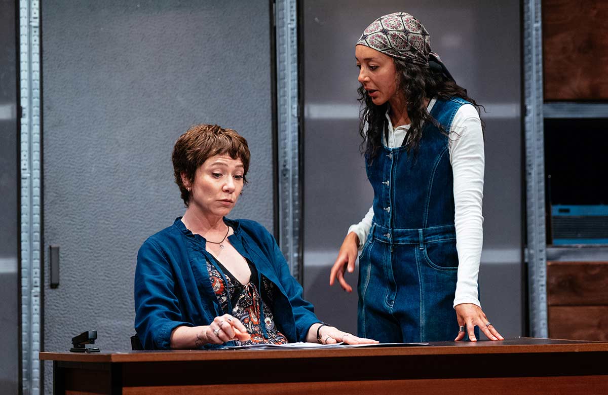 Phoebe Ladenburg and Adelle Leonce in Sting at the Maria Studio, Young Vic, London. Photo: Helen Murray