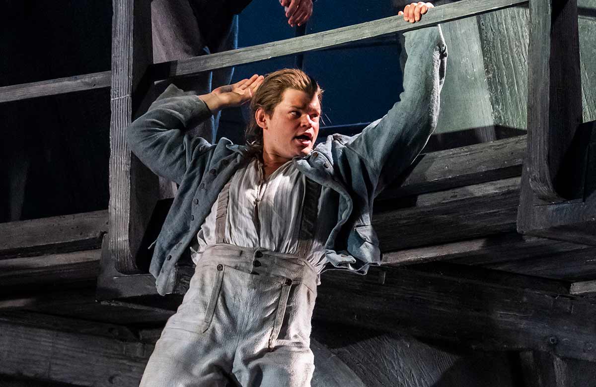 Thomas Mole in Billy Budd at Glyndebourne, Lewes. Photo: Tristram Kenton