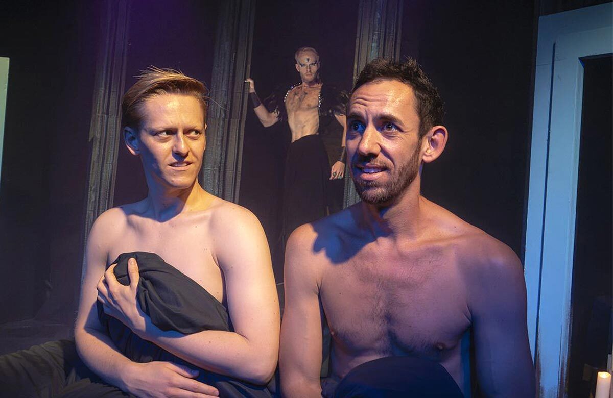Kane Verrall, Christian Lunn and Patrick Barrett in Grindr the Opera! at the Union Theatre, London Kane Verrall, Christian Lunn and Patrick Barrett in Grindr the Opera! at the Union Theatre, London