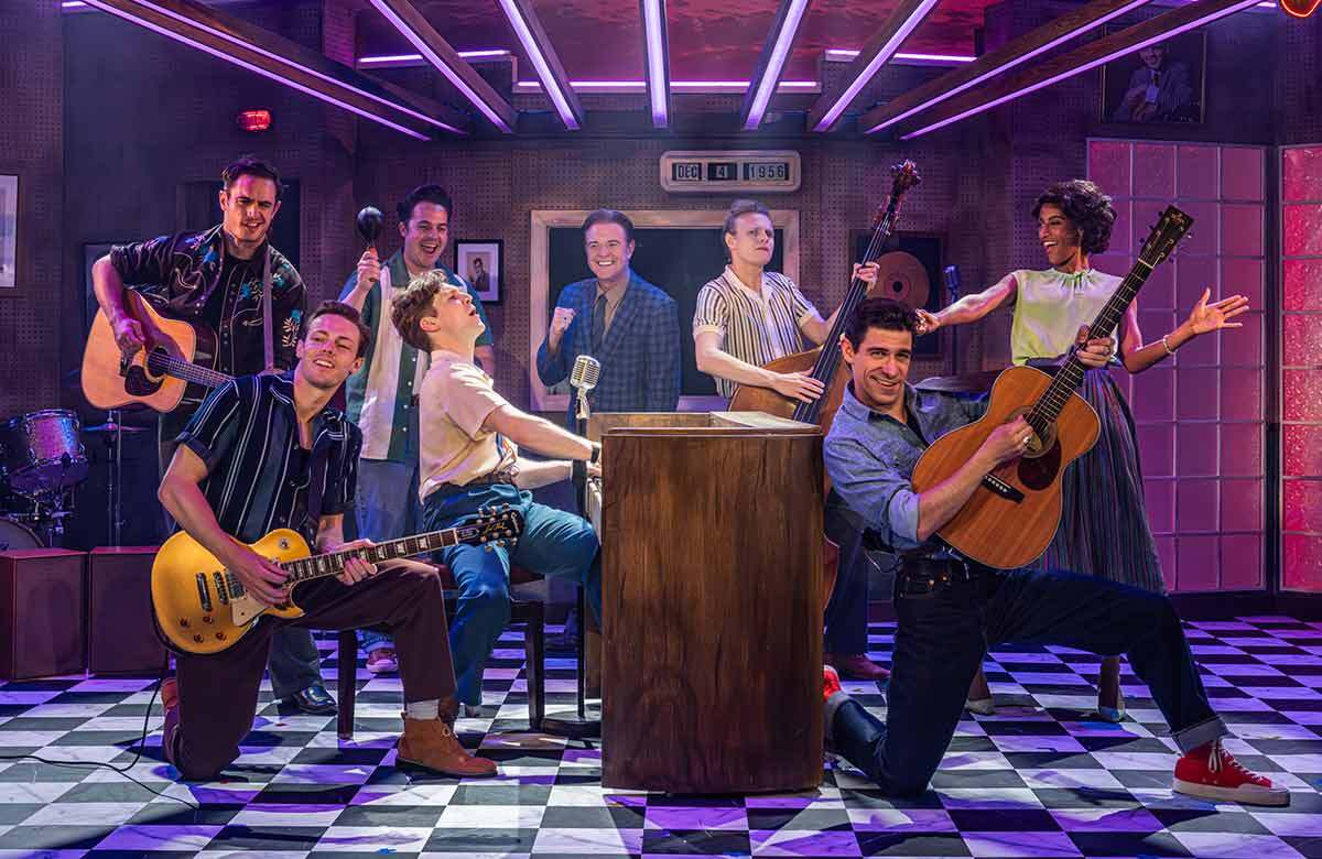 The company of Million Dollar Quartet at the Barn Theatre, Cirencester. Photo: Alex Tabrizi