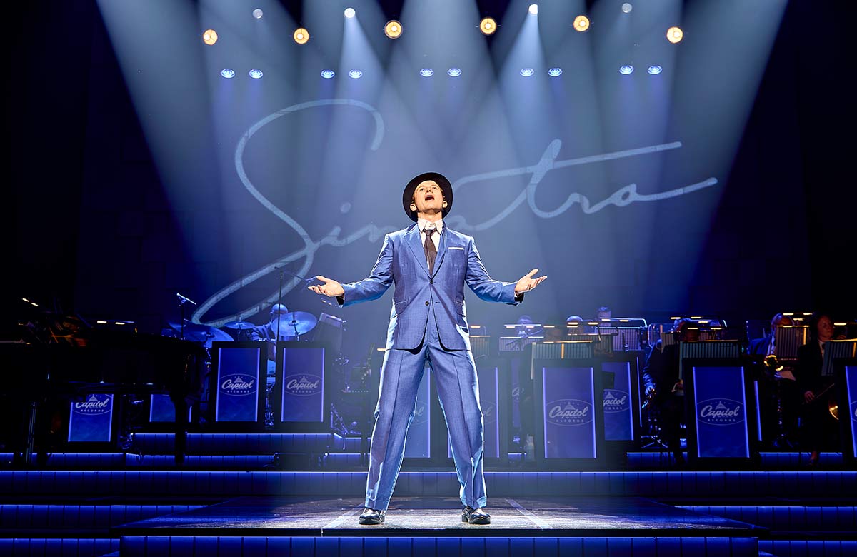 Joel Harper-Jackson in Sinatra the Musical at the Aldwych Theatre, London. Photo: Birgit and Ralf Brinkhoff
