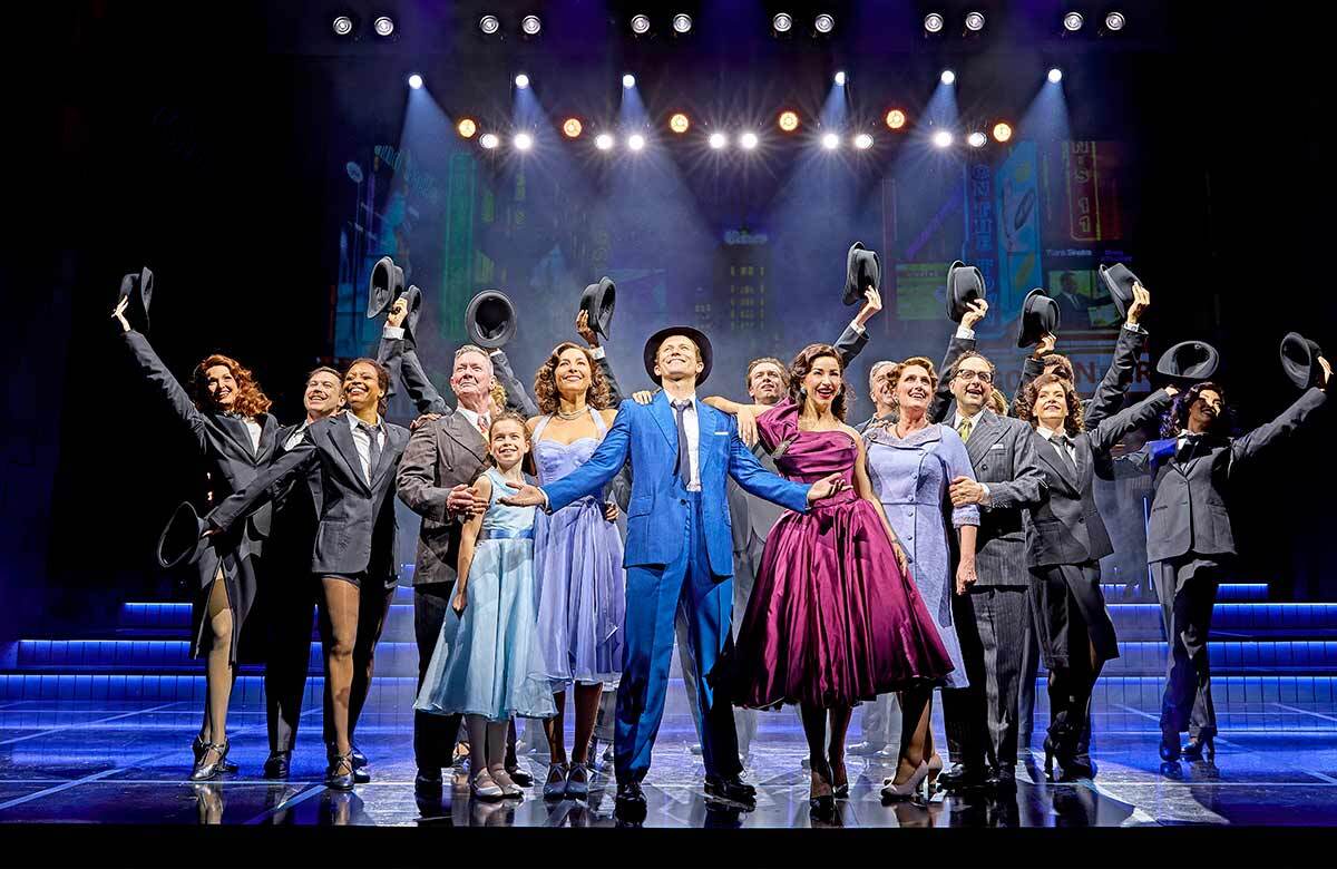 Joel Harper-Jackson and the company in Sinatra the Musical at the Aldwych Theatre, London. Photo: Birgit and Ralf Brinkhoff