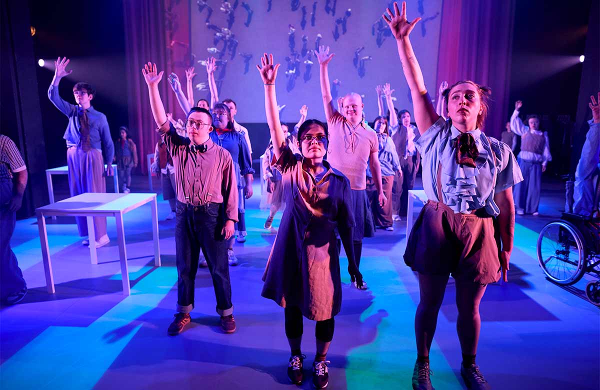 The cast of The Table at the Traverse Theatre, Edinburgh. Photo: Peter Dibdin