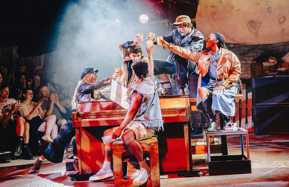 The company of The Jonathan Larson Project at Southwark Playhouse Borough, London. Photo: Danny Kaan
