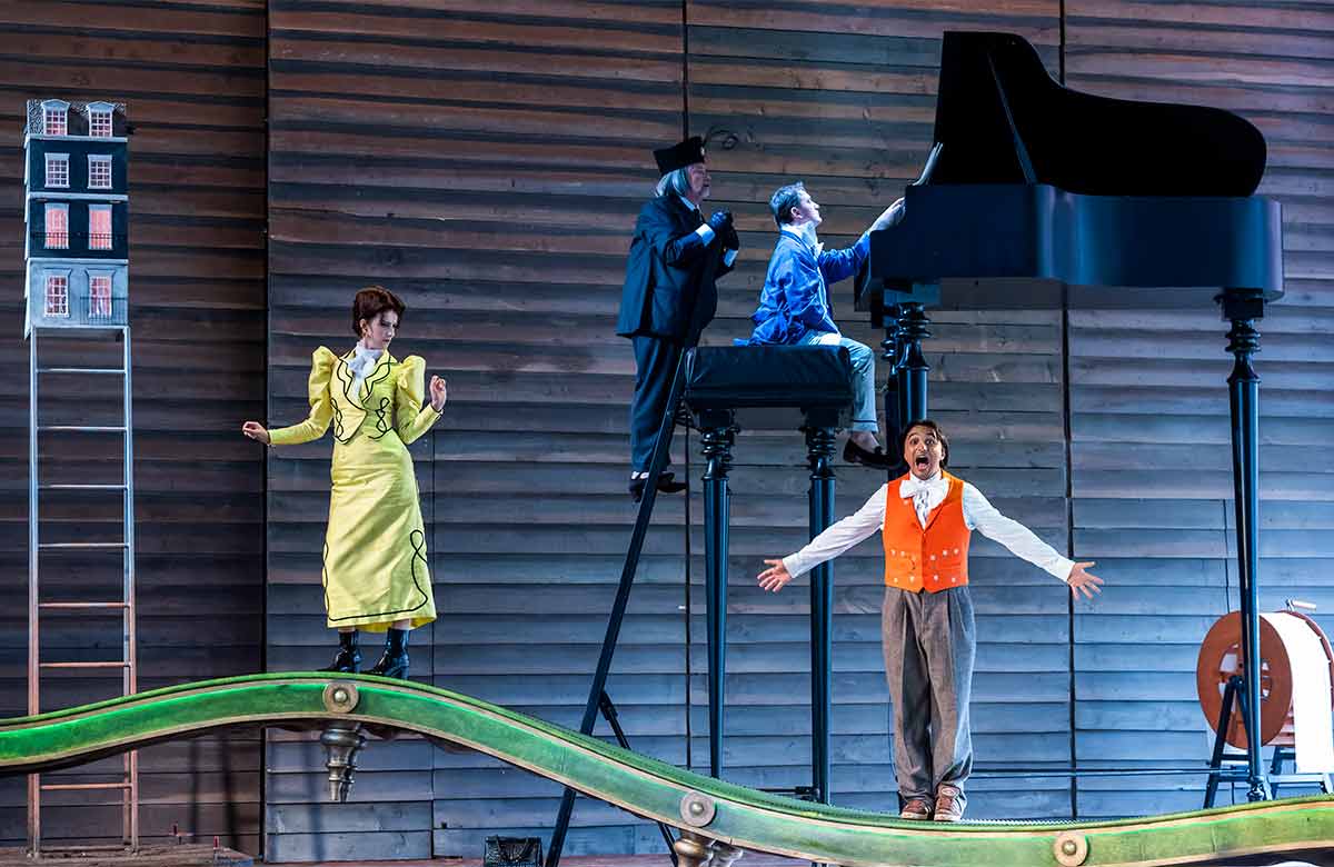 Holly Brown, Henry Waddington, Seán Boylan and Zahid Siddiqui in The Importance Of Being Earnest at Garsington Opera, Wormsley. Photo: Tristram Kenton Holly Brown, Henry Waddington, Seán Boylan and Zahid Siddiqui in The Importance Of Being Earnest at Garsington Opera, Wormsley. Photo: Tristram Kenton