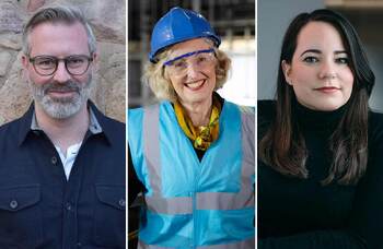 Architect James Nelmes; access adviser, actor Amy Conachan; and Capital Theatres chief executive Fiona Gibson (photo by Anneleen Lindsay)