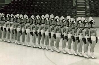 Pleasure Beach Resort ice skaters in 1938, in costumes designed by E McKnight Kauffer