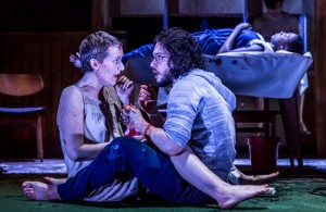 EMBARGOED until 26 04 16 Jenna Russell and Kit Harington in Doctor Faustus. Running at the Duke of York's Theatre London until 25 June 2016 CREDIT Marc Brenner